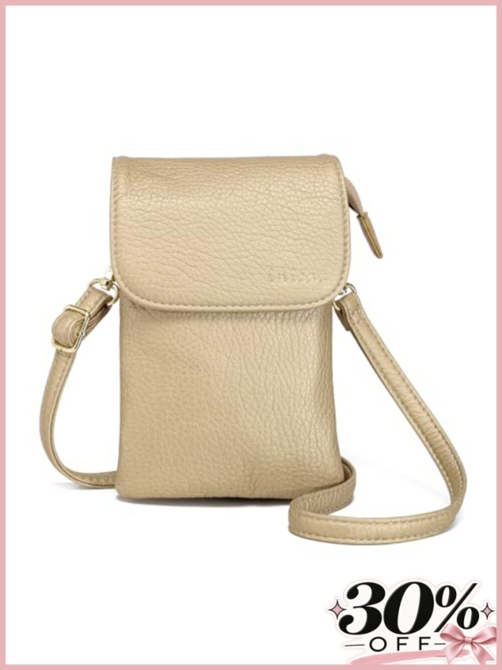 Small Crossbody Bag Vegan Leather Phone Purse Adjustable Strap Mini Sling